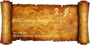 Kárpis Judit névjegykártya